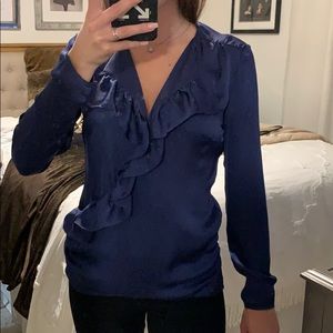 Navy Blue Reiss blouse top
